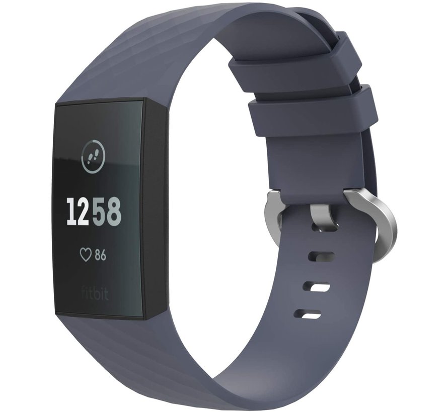 Fitbit Charge 4 silicone band (grijsblauw) Smartwatchbanden.nl