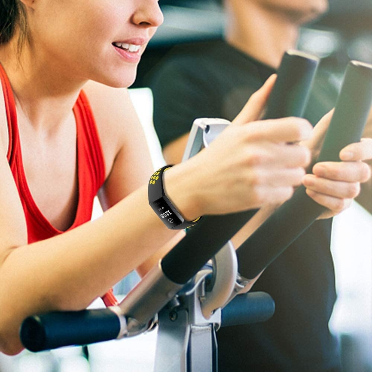 Fitbit Charge 4 sportband zwart geel Smartwatchbanden