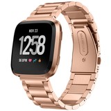Strap-it® Fitbit Versa stalen bandje (rosé goud)