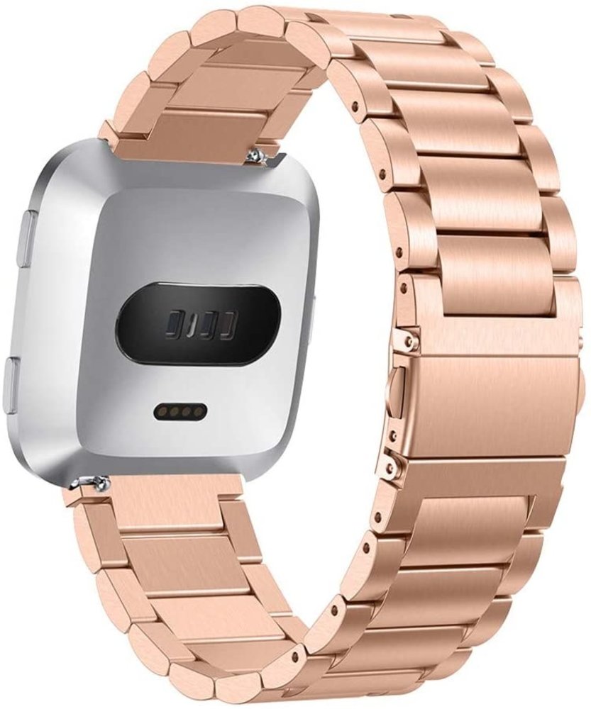 Strap-it® Strap-it Fitbit Versa stalen bandje (rosé goud)