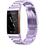 Strap-it® Fitbit Charge 3 stalen bandje (paars)