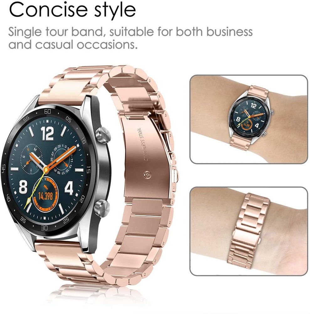 Strap-it® Strap-it Huawei Watch GT 2 stalen band (rosé goud)