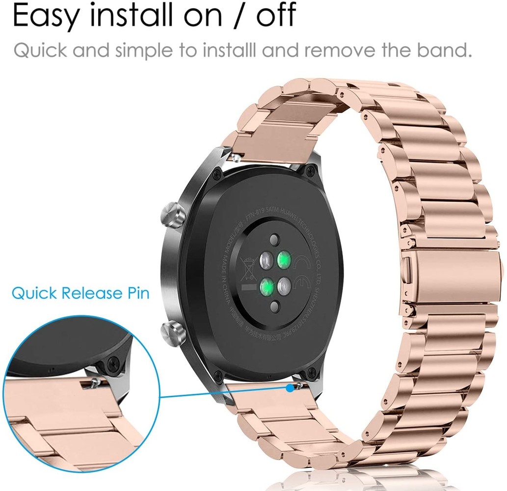 Strap-it® Strap-it Huawei Watch GT 2 stalen band (rosé goud)