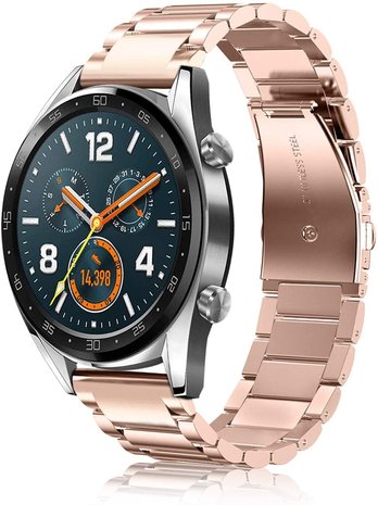 Strap-it® Strap-it Huawei Watch GT 2 stalen band (rosé goud)