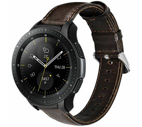 Strap-it® Samsung Galaxy Watch leren band 42mm (donkerbruin)