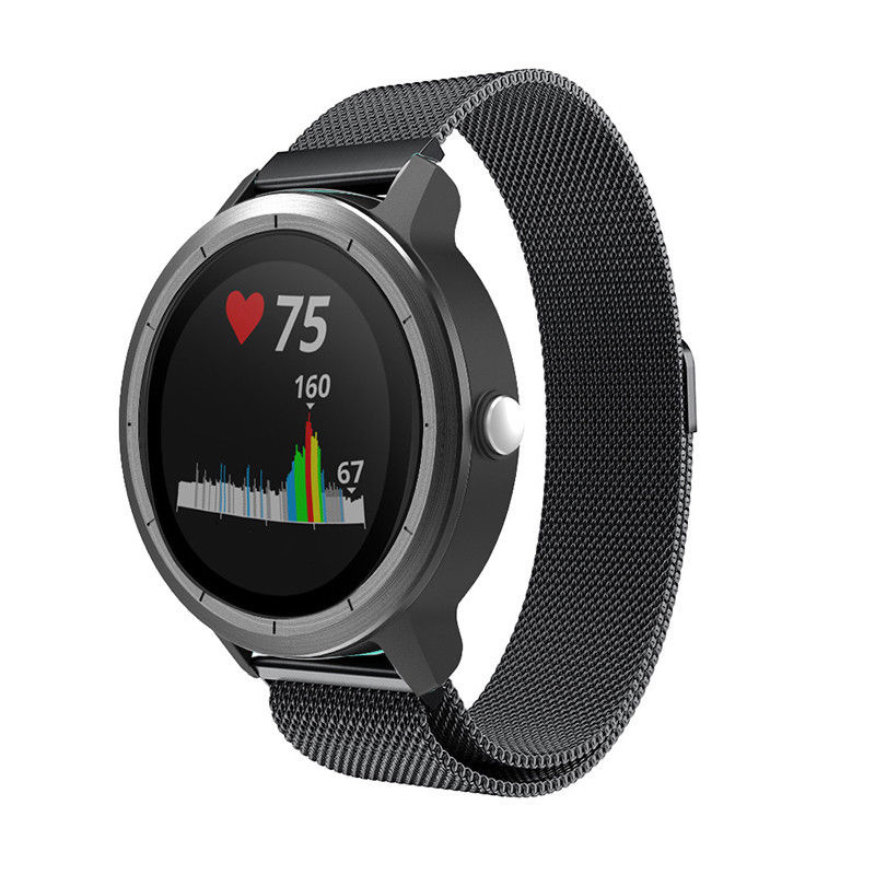 Garmin Vivoactive 3 Milanese band (zwart) - Smartwatchbanden.nl