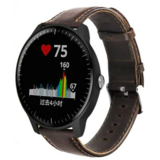 Strap-it® Garmin Vivoactive 3 leren bandje (donkerbruin)