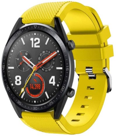 Strap-it® Strap-it Huawei Watch GT 2 siliconen bandje (geel)