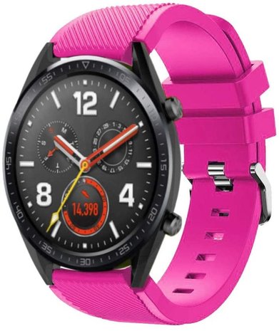 Strap-it® Strap-it Huawei Watch GT 2 siliconen bandje (knalroze)
