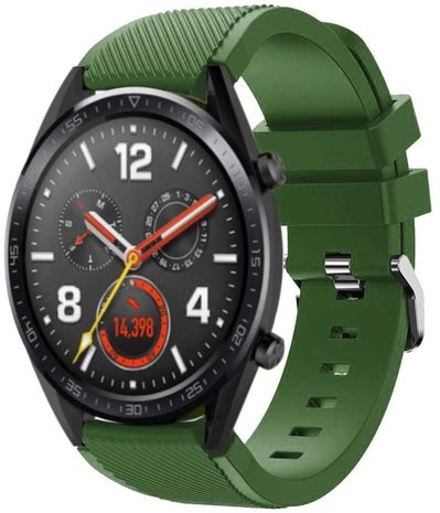 Strap-it® Strap-it Huawei Watch GT 2 siliconen bandje (legergroen)
