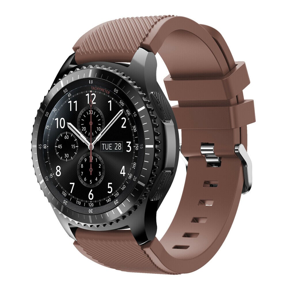 Samsung Galaxy Watch siliconen bandje 45mm / 46mm (koffiebruin