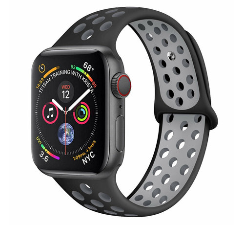 Spuug uit Appal Robijn Apple Watch sport+ band (zwart/grijs) - Smartwatchbanden.nl