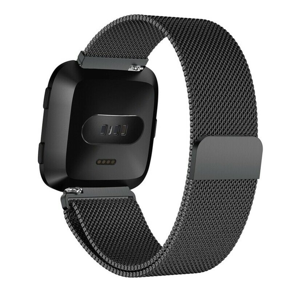 Strap-it® Strap-it Fitbit Versa Milanese band (zwart)