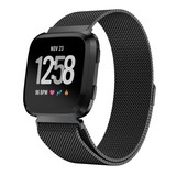 Strap-it® Fitbit Versa Milanese band (zwart)