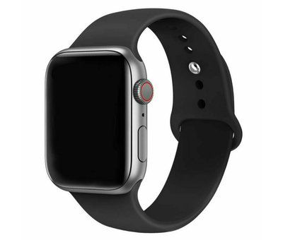 Nietje Verslagen Achtervolging Apple Watch silicone band (zwart) - Smartwatchbanden.nl