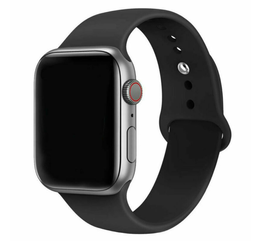 halsband weekend Hinder Apple Watch silicone band (zwart) - Smartwatchbanden.nl