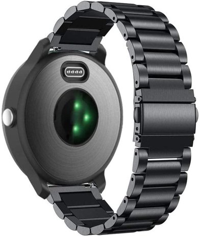 Strap-it® Strap-it Garmin Vivoactive 3 stalen band (zwart)