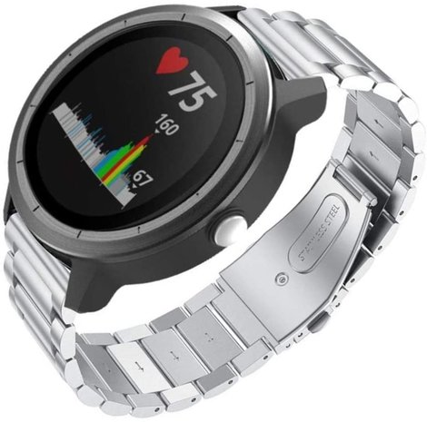 Strap-it® Strap-it Garmin Vivoactive 3 stalen band (zilver)