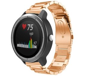 Strap-it® Garmin Vivoactive 3 stalen band (rosé goud)
