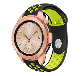 Strap-it® Samsung Galaxy Watch sport band 42mm (zwart/geel)
