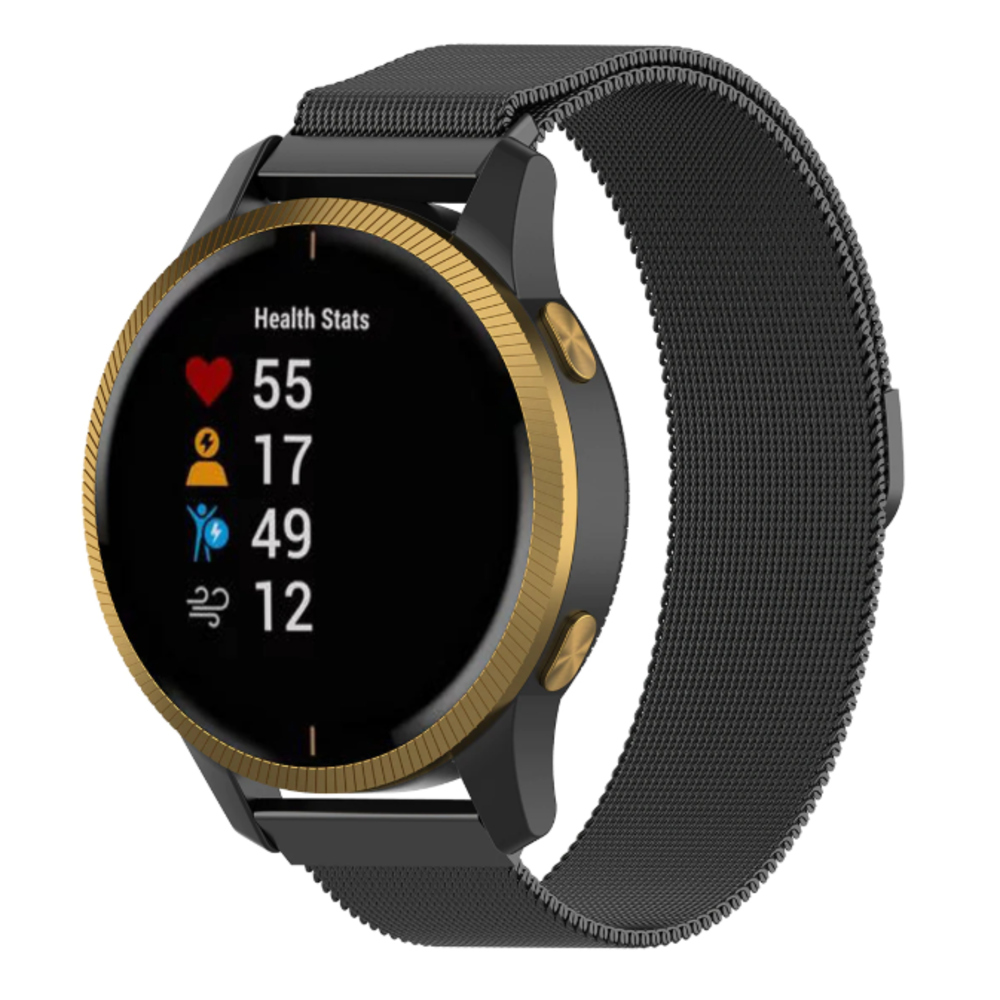 Strap-it® Strap-it Garmin Vivomove HR Milanese band (zwart)