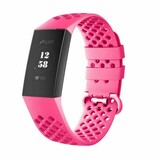 Strap-it® Fitbit Charge 4 siliconen bandje met gaatjes (roze)