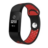 Strap-it® Fitbit Charge 4 sportband (zwart rood)