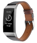 Strap-it® Strap-it Fitbit Charge 3 leren vrouwenbandje (zwart)