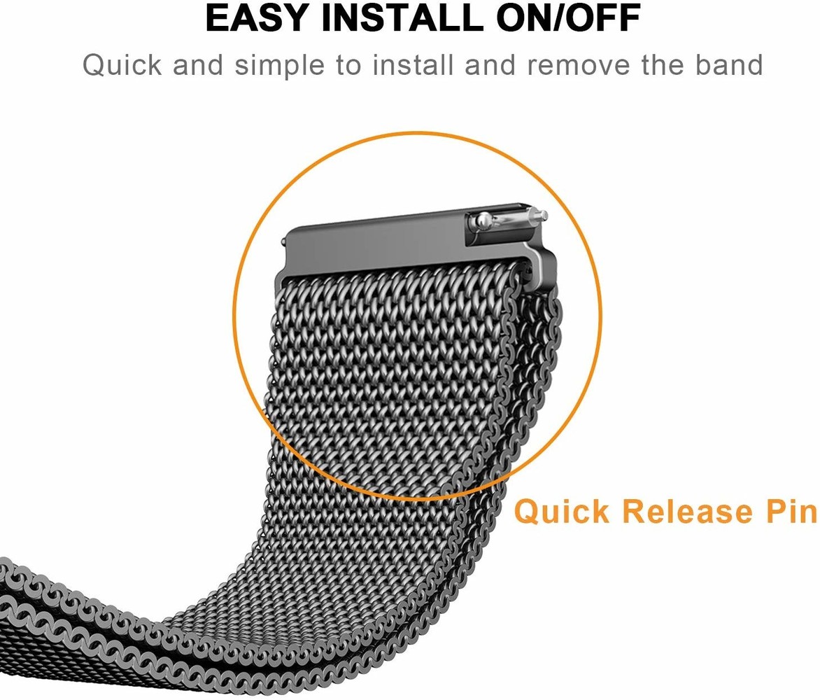 Strap-it® Strap-it Samsung Galaxy Watch Active Milanese band (zwart) Strap-it® Strap-it Samsung Galaxy Watch Active Milanese band (zwart)