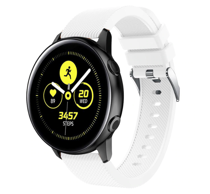 Samsung Galaxy Watch Active silicone band (wit) - Smartwatchbanden.nl