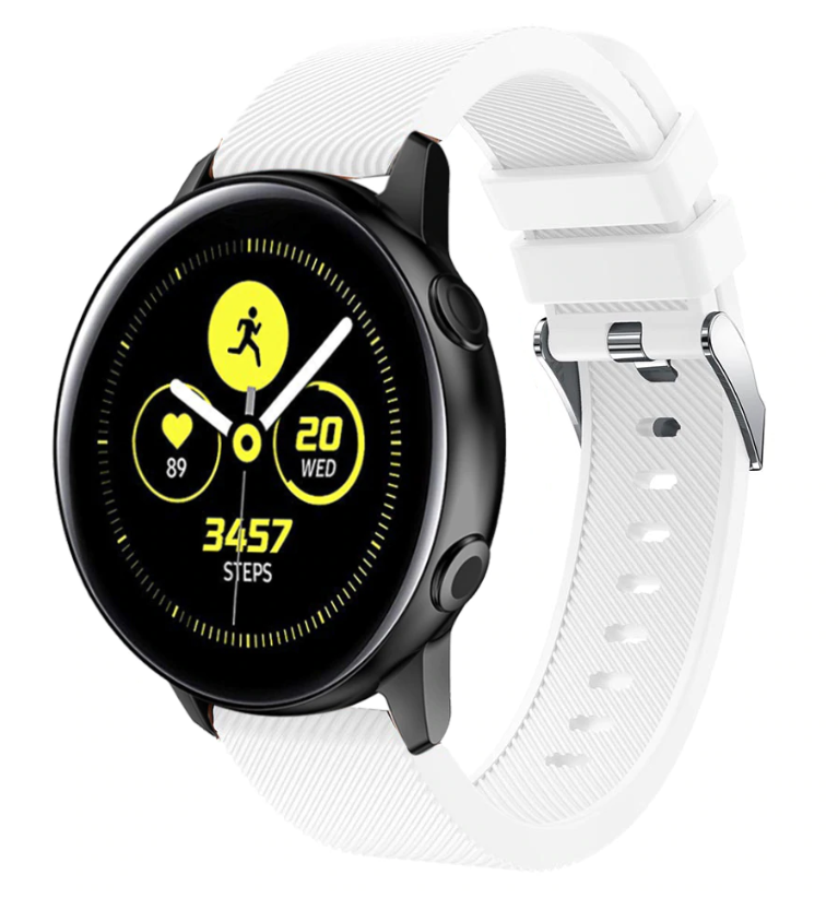 Samsung Galaxy Watch Active silicone band (wit) - Smartwatchbanden.nl