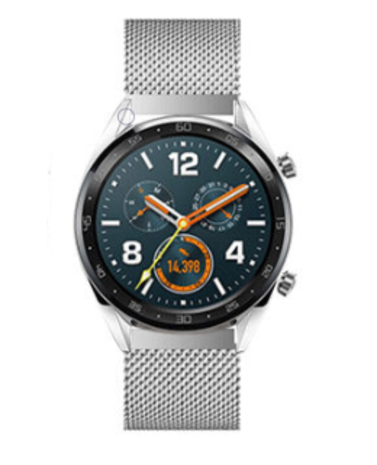 Strap-it® Strap-it Huawei Watch GT 2 Milanese band (zilver) Strap-it® Strap-it Huawei Watch GT 2 Milanese band (zilver)