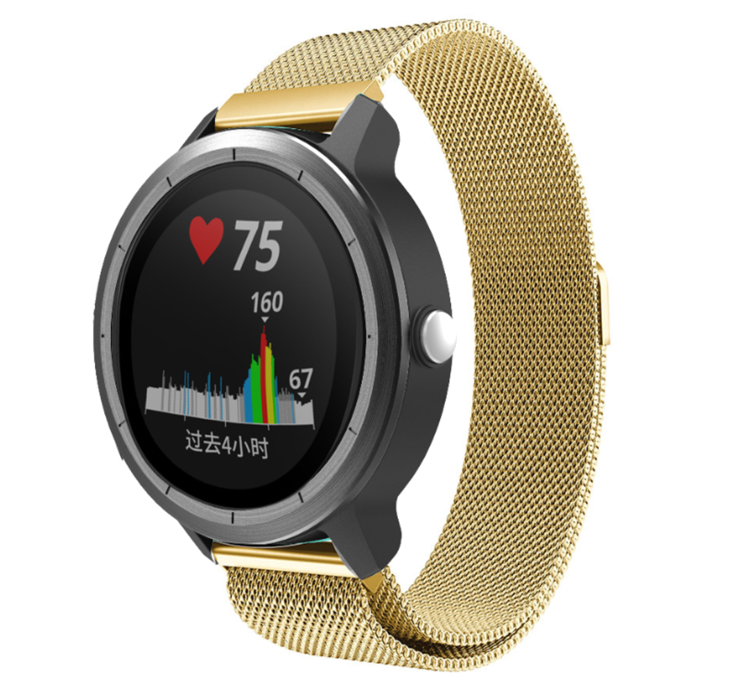 Strap-it® Strap-it Garmin Vivoactive 3 Milanese band (goud)