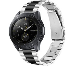 Strap-it® Samsung Galaxy Watch stalen band 42mm (zilver/zwart)