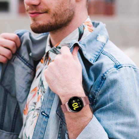 Strap-it® Strap-it Samsung Galaxy Watch Milanese band 42mm (roze)