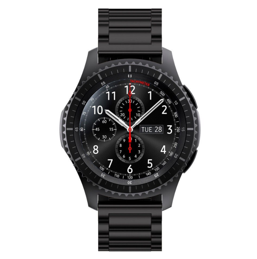 Samsung Galaxy Watch stalen band 46mm zwart Smartwatchbanden