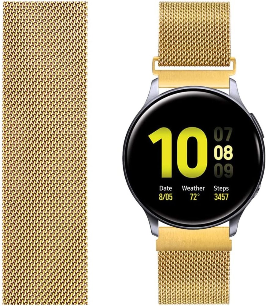 Strap-it® Strap-it Samsung Galaxy Watch Active Milanese band (goud) Strap-it® Strap-it Samsung Galaxy Watch Active Milanese band (goud)