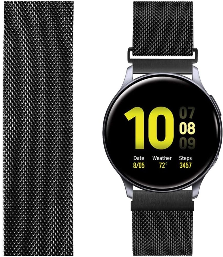 Strap-it® Strap-it Samsung Galaxy Watch Active Milanese band (zwart) Strap-it® Strap-it Samsung Galaxy Watch Active Milanese band (zwart)