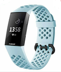 Strap-it® Strap-it Fitbit Charge 4 siliconen bandje met gaatjes (mint)