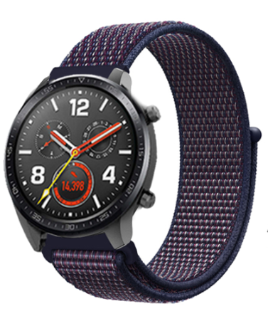 Strap-it® Strap-it Huawei Watch GT 2 nylon band (paars-blauw) Strap-it® Strap-it Huawei Watch GT 2 nylon band (paars-blauw)