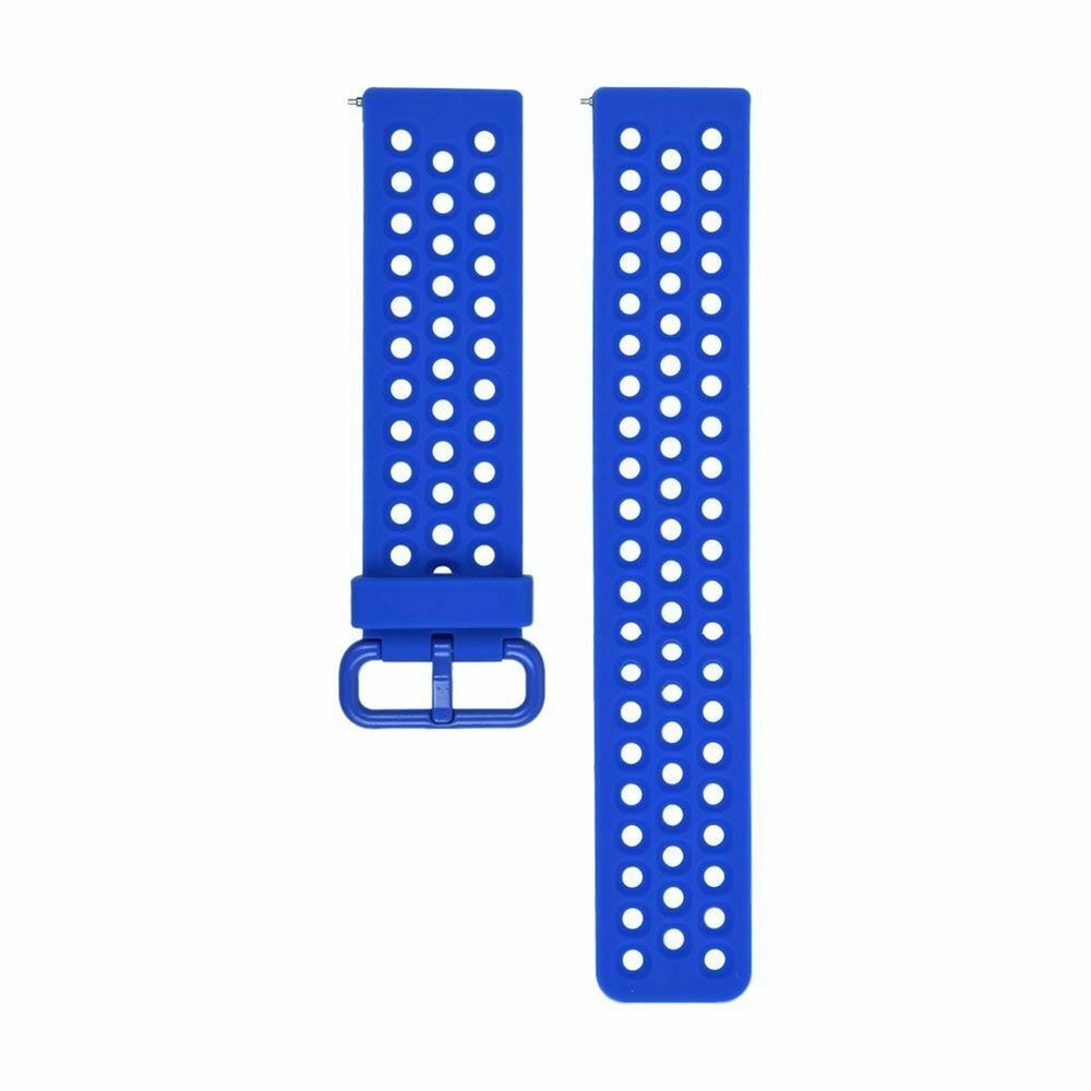 Strap-it® Strap-it Fitbit Versa siliconen bandje met gaatjes (blauw)