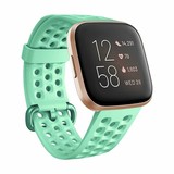 Strap-it® Fitbit Versa siliconen bandje met gaatjes (aqua)