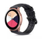 Strap-it® Strap-it Samsung Galaxy Watch Active siliconen / leren bandje  (zwart)