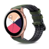 Strap-it® Samsung Galaxy Watch Active siliconen / leren bandje (groen)