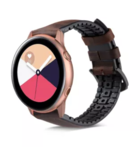 Strap-it® Strap-it Samsung Galaxy Watch Active siliconen / leren bandje (zwart-bruin)