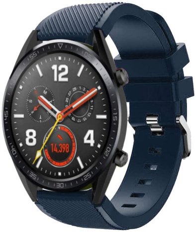 Strap-it® Strap-it Huawei Watch GT 2 siliconen bandje (donkerblauw)