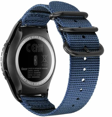 Samsung Galaxy Watch 46mm nylon gesp band blauw Smartwatchbanden