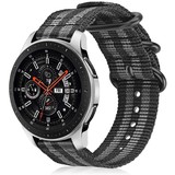 Strap-it® Samsung Galaxy Watch 46mm nylon gesp band (zwart/grijs)