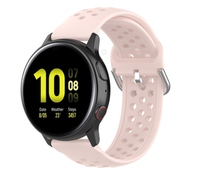 Strap-it® Samsung Galaxy Watch 42mm siliconen bandje met gaatjes (roze)