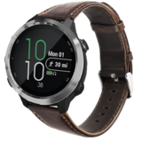 Strap-it® Garmin Vivoactive 4 leren band - 45mm - donkerbruin